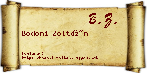 Bodoni Zoltán névjegykártya