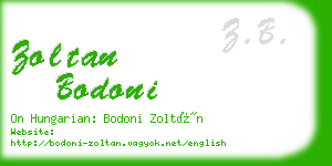 zoltan bodoni business card